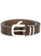 Eleventy Silver-tone Hardware Belt, Men's, Size: 95, Brown, Calf Leather