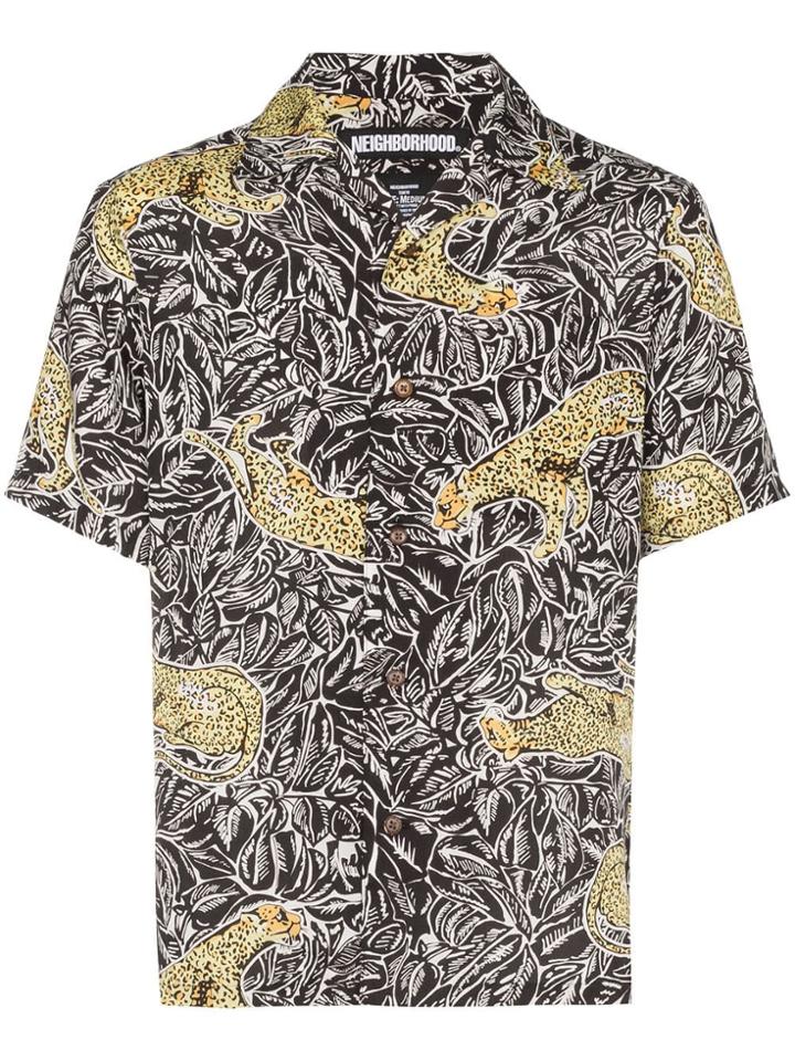 Neighborhood Aloha Leopard Printed Shirt - Black