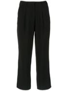 Egrey Pleated Cropped Trousers - Black
