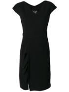 Boutique Moschino Ruffled Detail V-neck Dress - Black