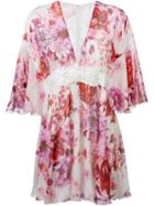 Giamba Flutter Sleeve Floral Dress