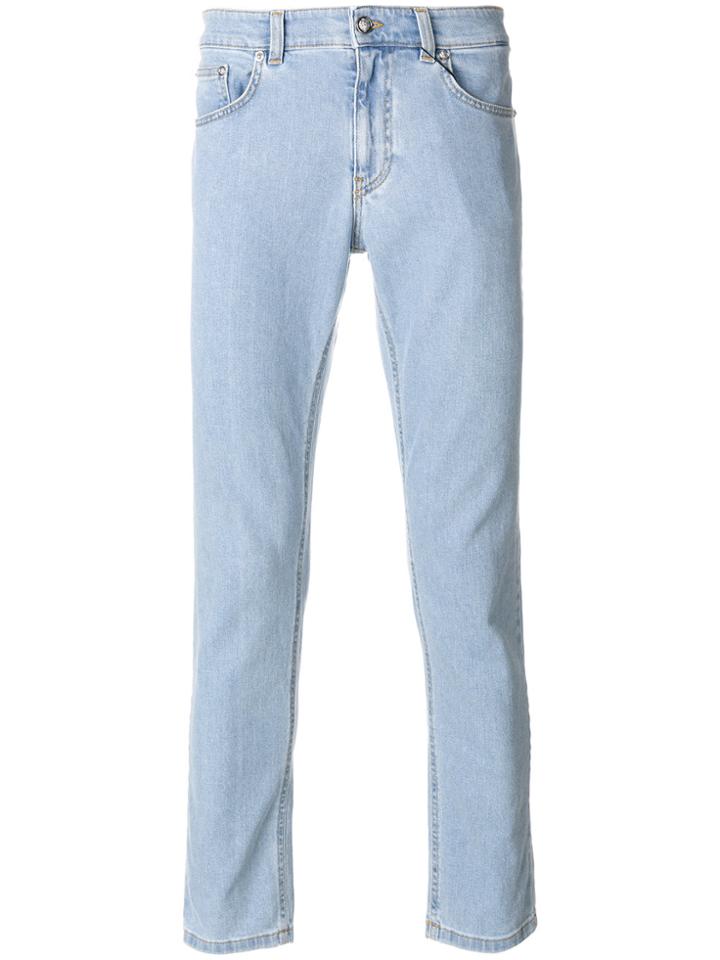Versus Bleached Effect Skinny Trousers - Blue