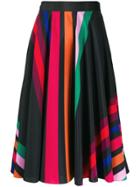 Ps Paul Smith Striped Midi Skirt - Black