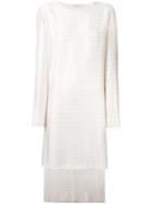 Lucio Vanotti Striped Shift Dress, Women's, Size: 3, White, Viscose/silk