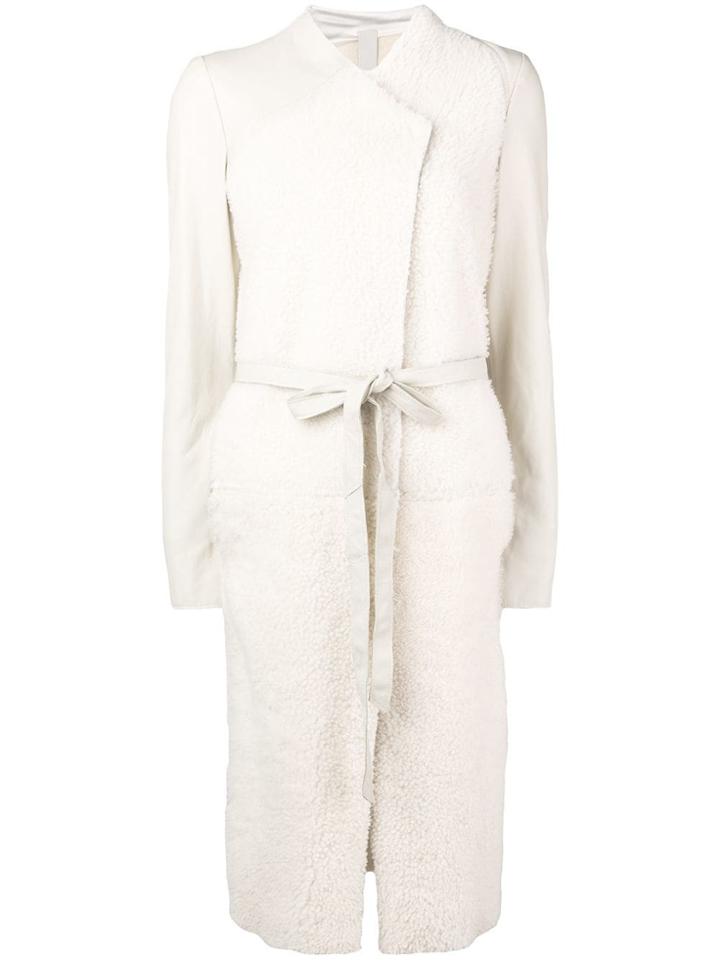 Giorgio Brato Belted Shearling Coat - White