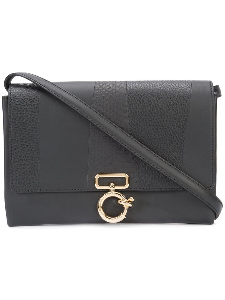 Derek Lam 10 Crosby - Panelled Crossbody Bag - Women - Snake Skin - One Size, Women's, Black, Snake Skin