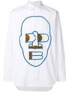 Comme Des Garçons Shirt Face Embroidered Shirt - White