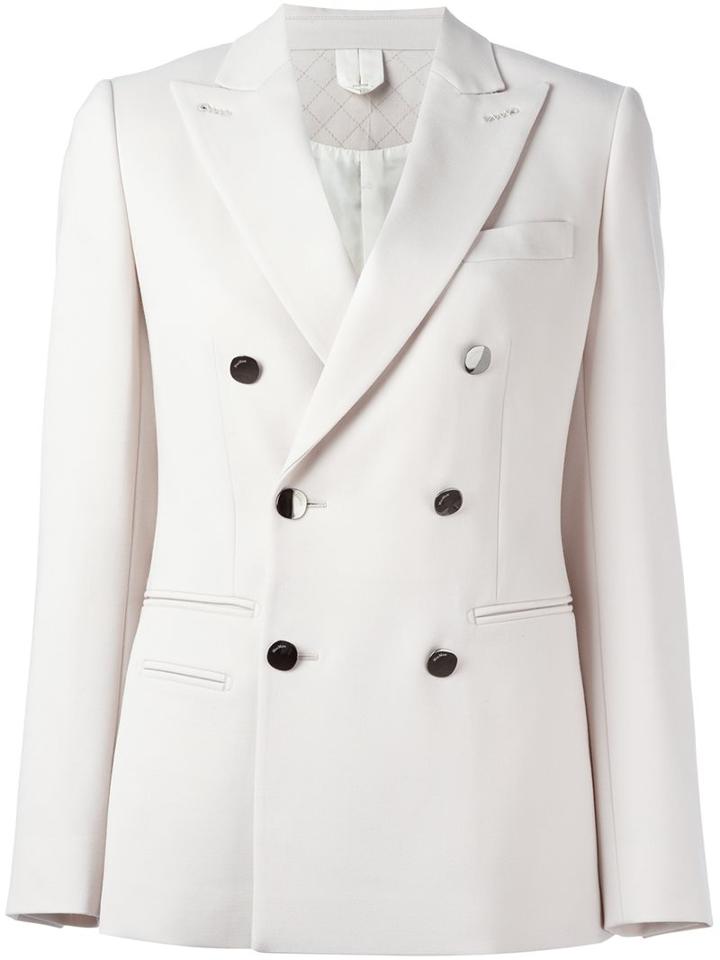 Max Mara Double Breasted Blazer, Women's, Size: 46, Nude/neutrals, Silk/polyester/spandex/elastane/virgin Wool
