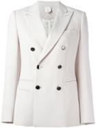 Max Mara Double Breasted Blazer, Women's, Size: 46, Nude/neutrals, Silk/polyester/spandex/elastane/virgin Wool