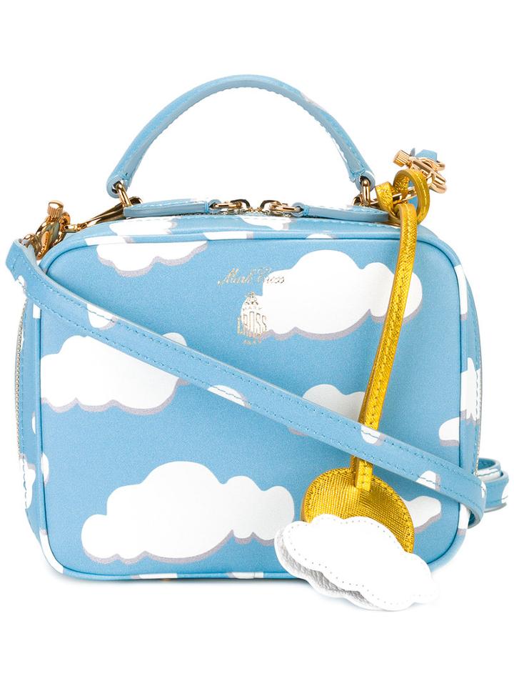 Mark Cross Mini Laura Crossbody Bag, Women's, Blue, Calf Hair
