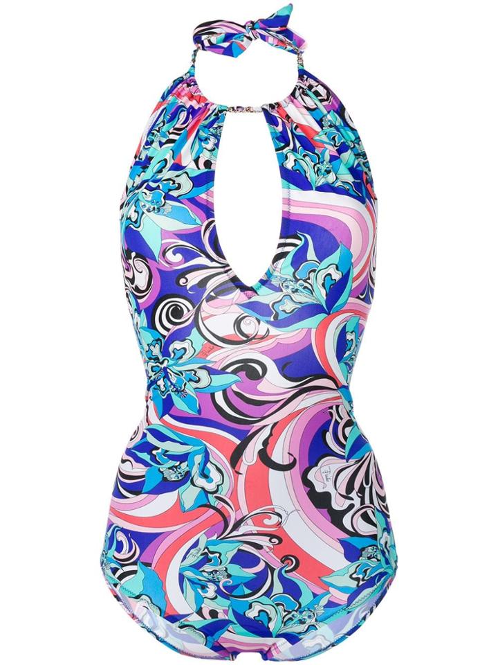 Emilio Pucci Merida Print Swimsuit - Blue