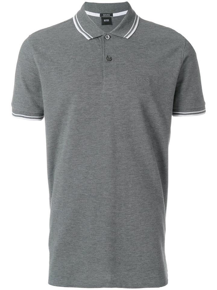 Boss Hugo Boss Striped Details Polo Shirt - Grey