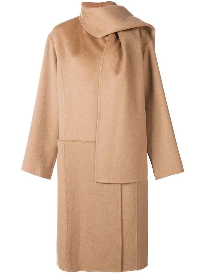 Paule Ka Shawl Detail Oversized Coat - Neutrals