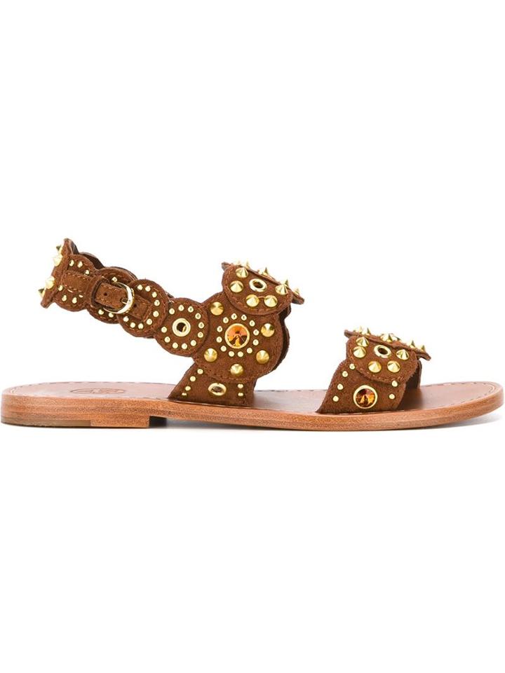 Ash Mantra Sandals, Women's, Size: 40, Brown, Leather/metal/suede