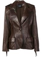 Lanvin Vintage 2005's Fringed Leather Jacket - Brown
