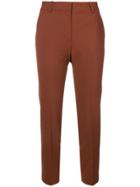 Theory Creased Cropped Trousers - Brown
