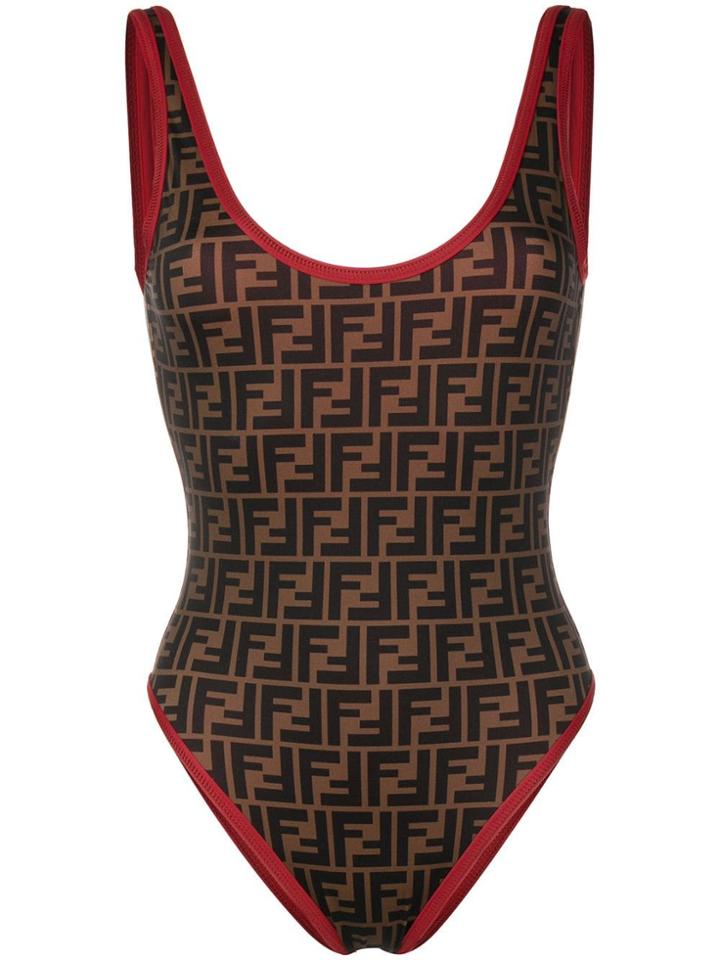 Fendi Ff Logo Swimsuit - Black
