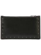 Coach Zip Card Case In Border Rivets - Black