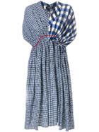 Cabane De Zucca Contrast Check Print Dress - Blue