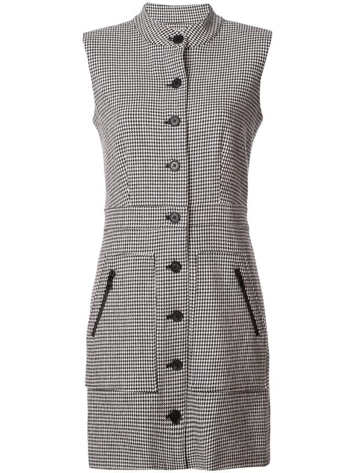Veronica Beard Sleeveless Houndstooth Dress - Black