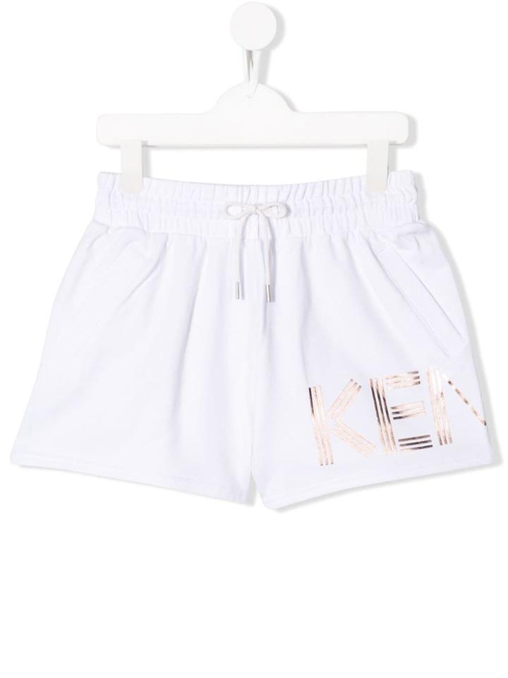 Kenzo Kids Drawstring Casual Shorts - White