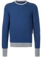 Drumohr Contrast Colour Sweater - Blue
