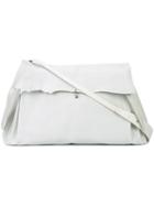 Ma+ Fold-over Closure Crossbody Bag, Adult Unisex, Grey, Leather