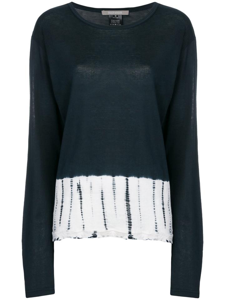 Suzusan Bleached Hem Jumper - Blue