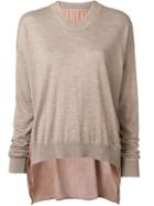 Uma Wang Panelled Colour Block Jumper - Brown