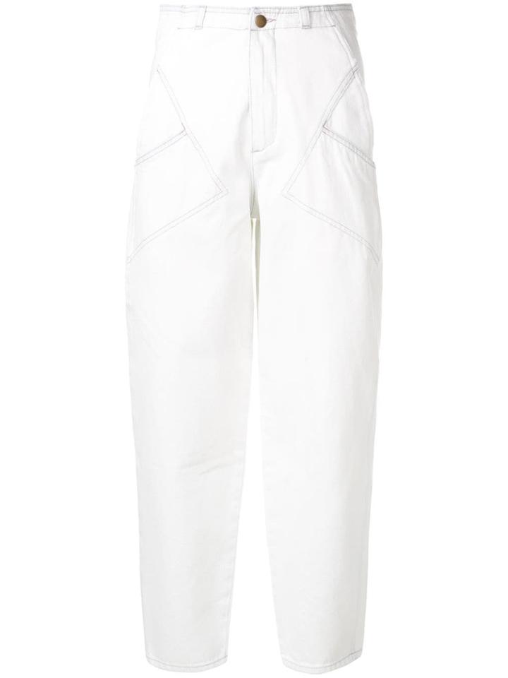 Philosophy Di Lorenzo Serafini White Cropped Jeans - Blue