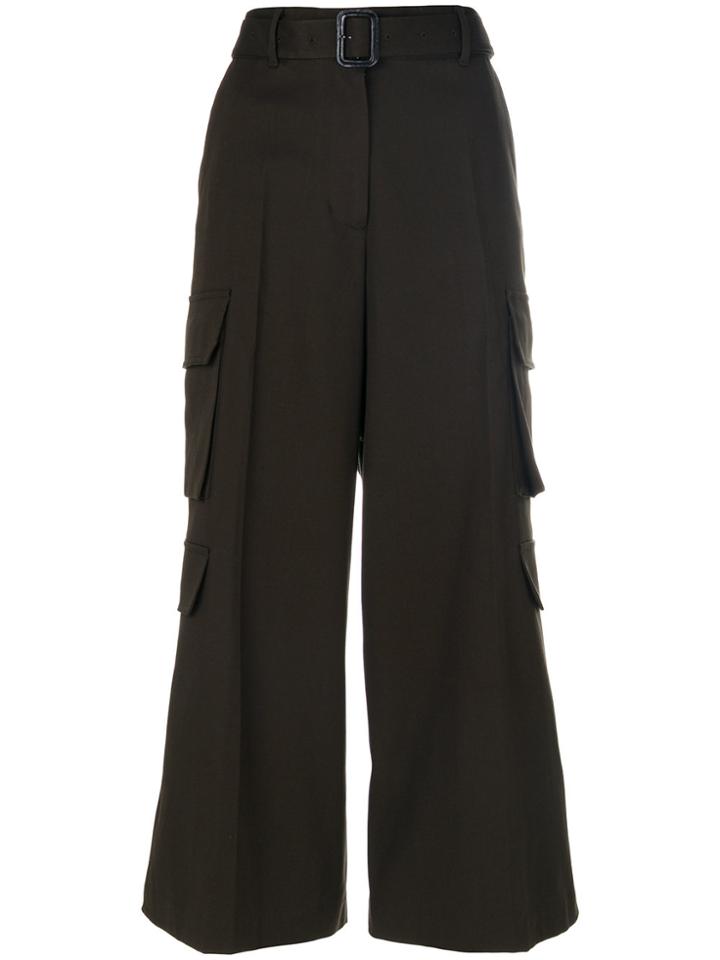Juun.j High Waisted Culottes With Pockets - Green