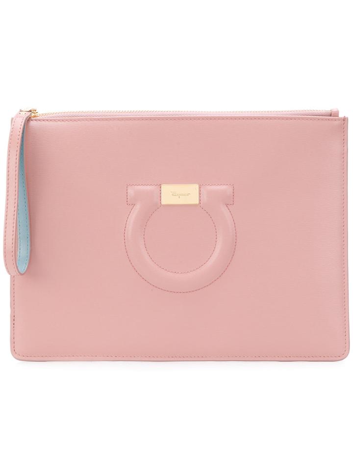 Salvatore Ferragamo Gancio City Pouch - Pink & Purple