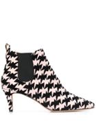 Bams Geometric Print Ankle Boots - Pink