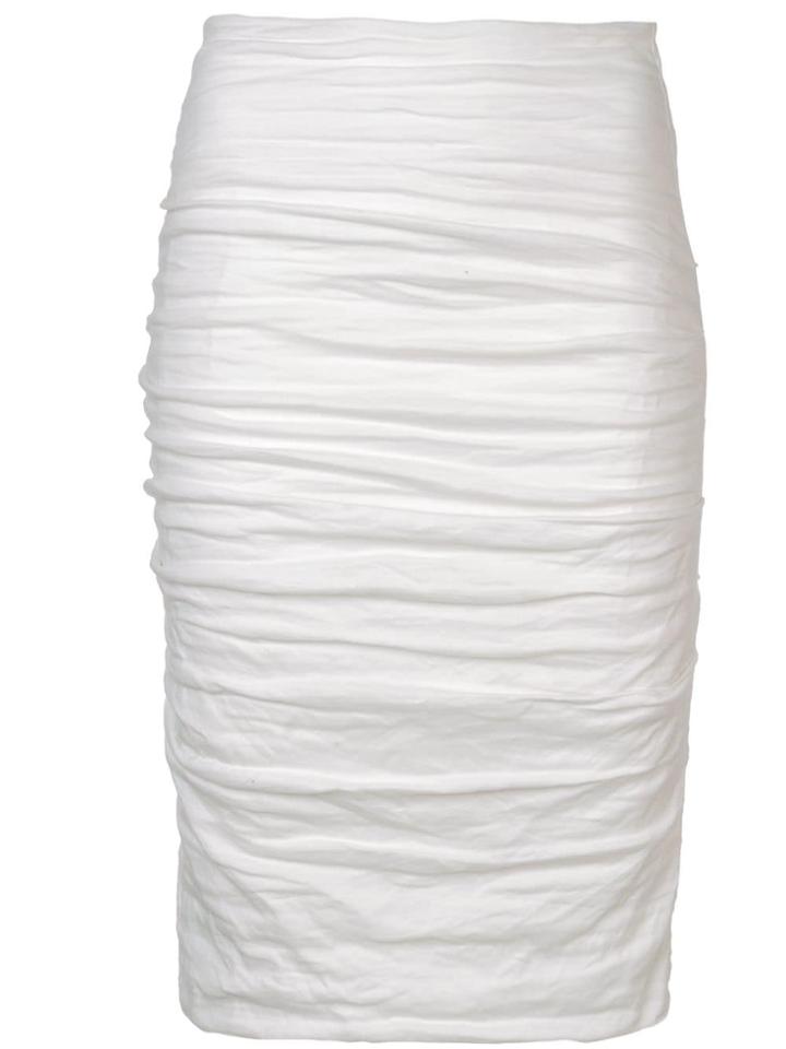 Nicole Miller Sandy Ruched Skirt - White