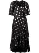 Diane Von Furstenberg Polka-dot Flared Dress - Black