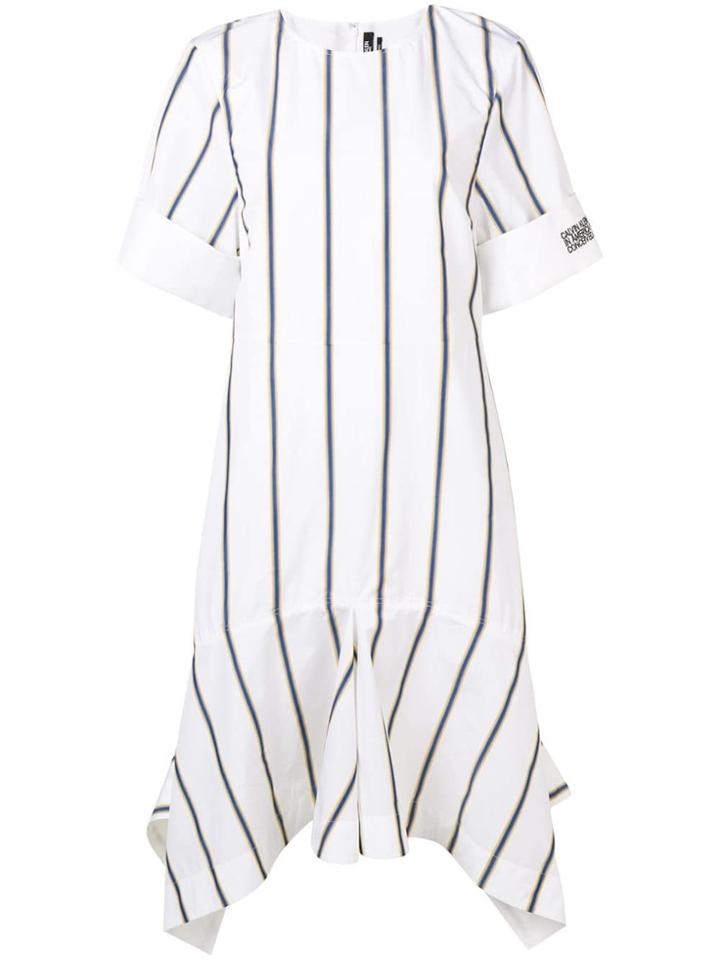 Calvin Klein 205w39nyc Striped Asymmetric Dress - White