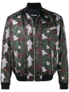 Les Hommes Printed Bomber Jacket - Green