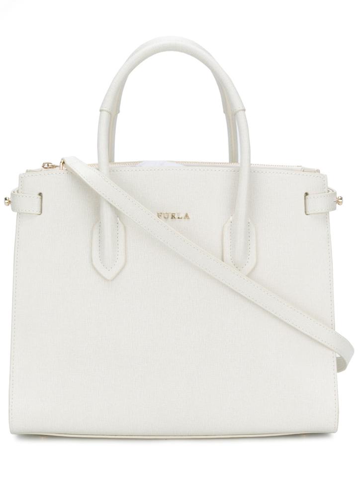 Furla Front Logo Tote Bag - White