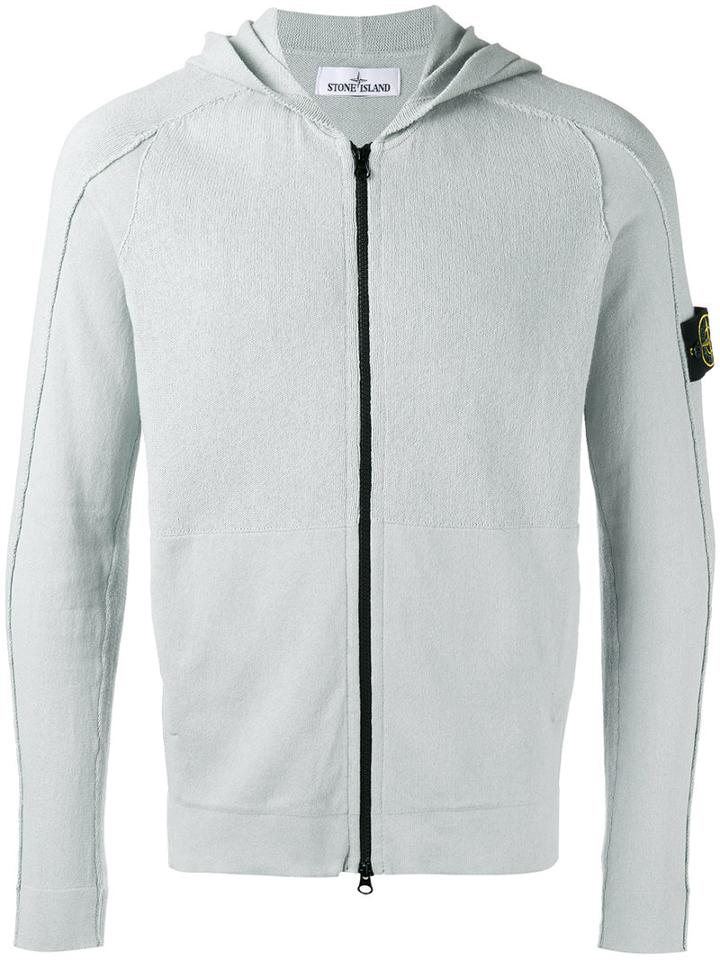 Stone Island - Zipped Hoodie - Men - Cotton - M, Grey, Cotton