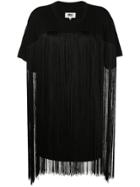 Mm6 Maison Margiela Fringed T-shirt - Black