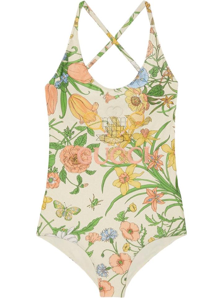 Gucci Floral One Piece - White