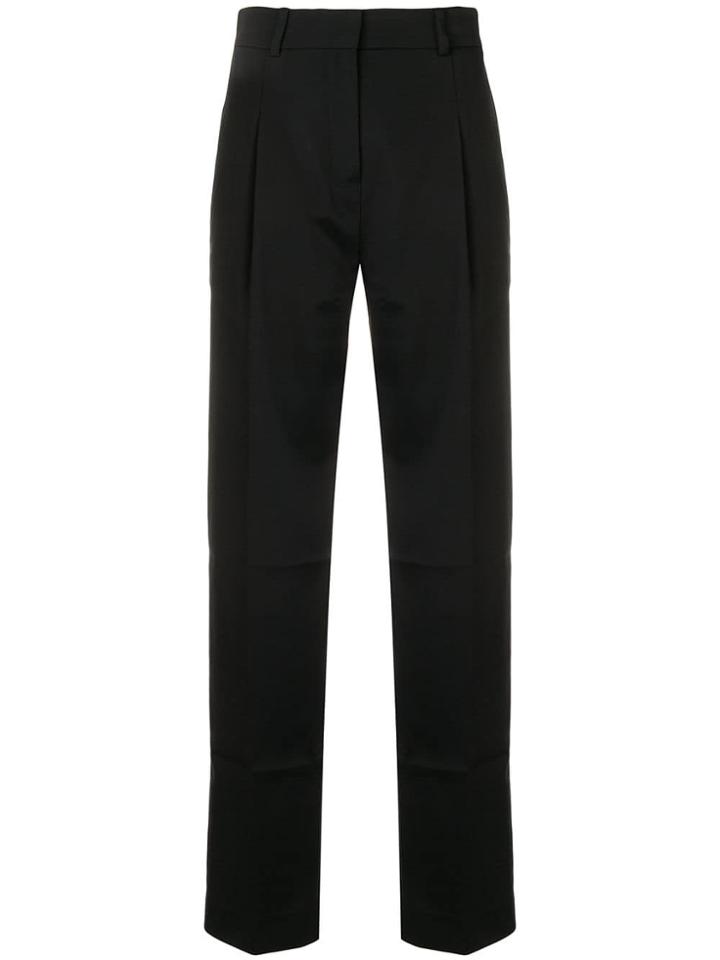 Esteban Cortazar Plain Tapered Trousers - Black