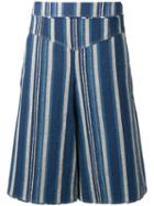 Chloé Striped Culottes, Women's, Size: 36, Blue, Cotton/linen/flax