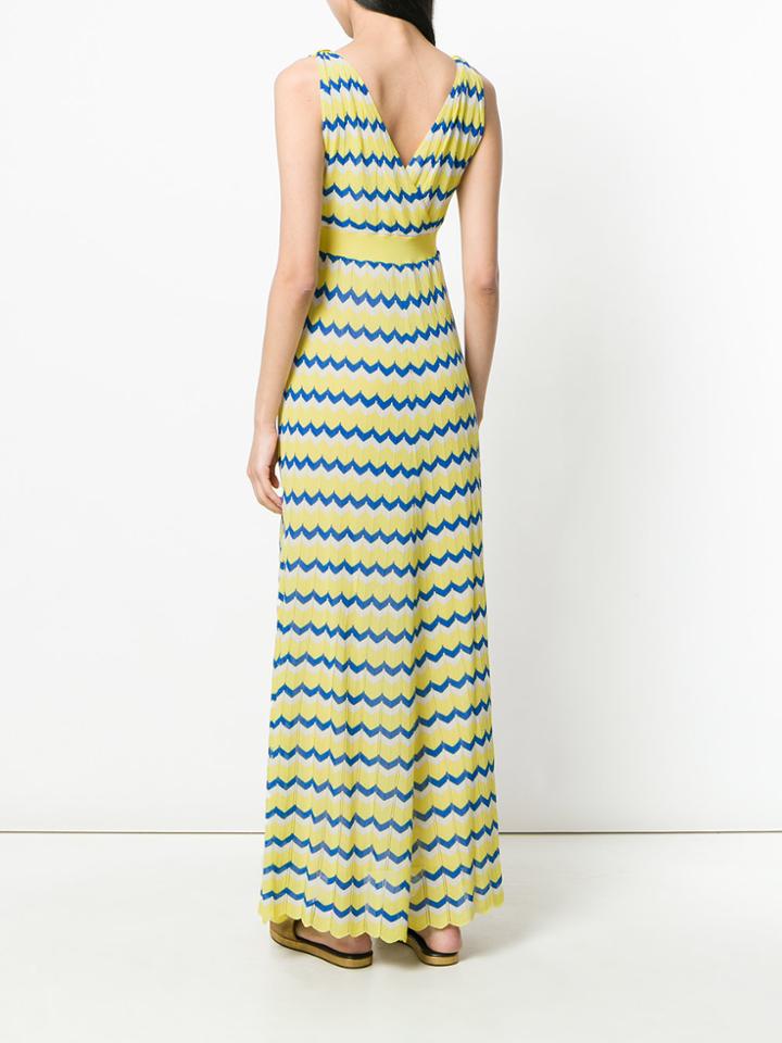 P.a.r.o.s.h. Wave Ribbed Dress - Yellow & Orange