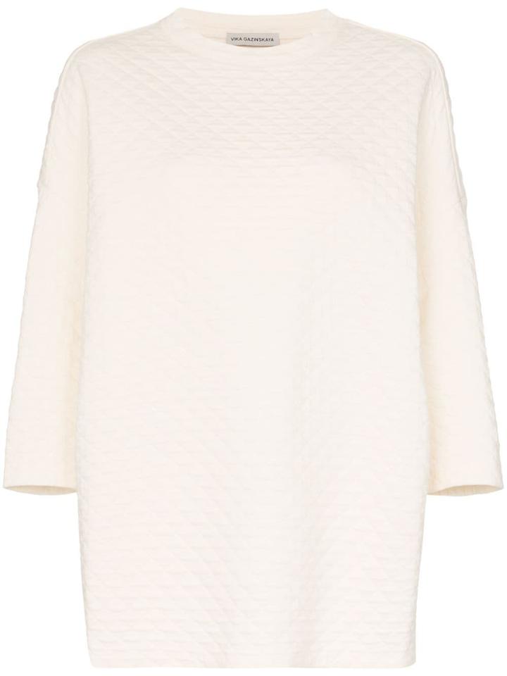 Vika Gazinskaya Quilted Cotton Blend Top - White