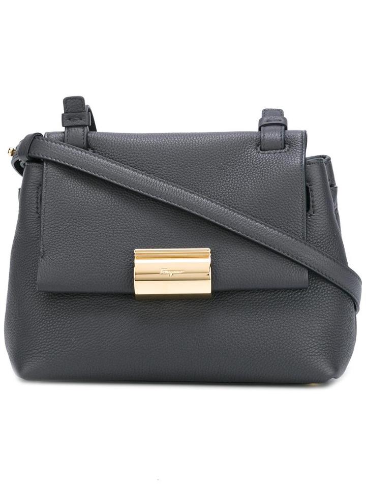 Salvatore Ferragamo Flap Crossbody Bag, Women's, Grey
