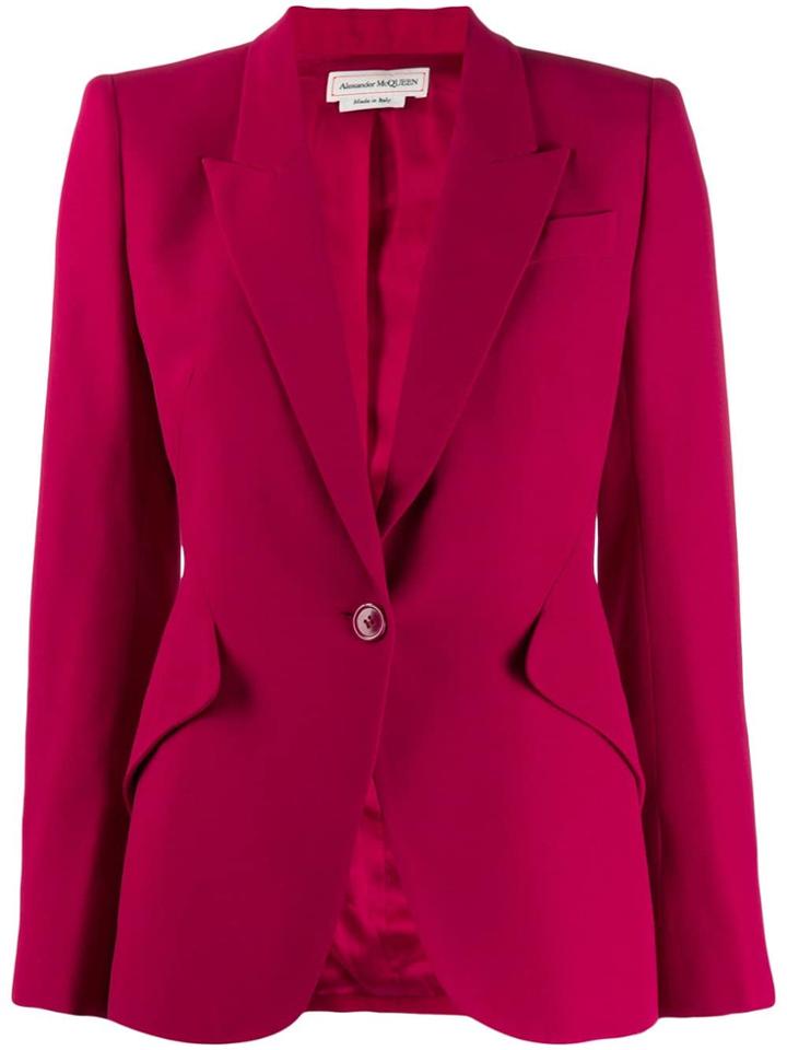 Alexander Mcqueen Exaggerated Shoulder Blazer Jacket - Pink