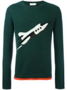 Coach Crew Neck Jumper, Men's, Size: Medium, Green, Cashmere