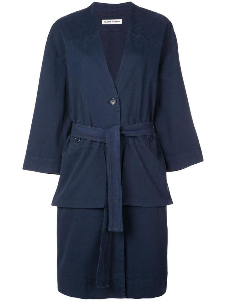 Henrik Vibskov Kerry Single-breasted Coat - Blue