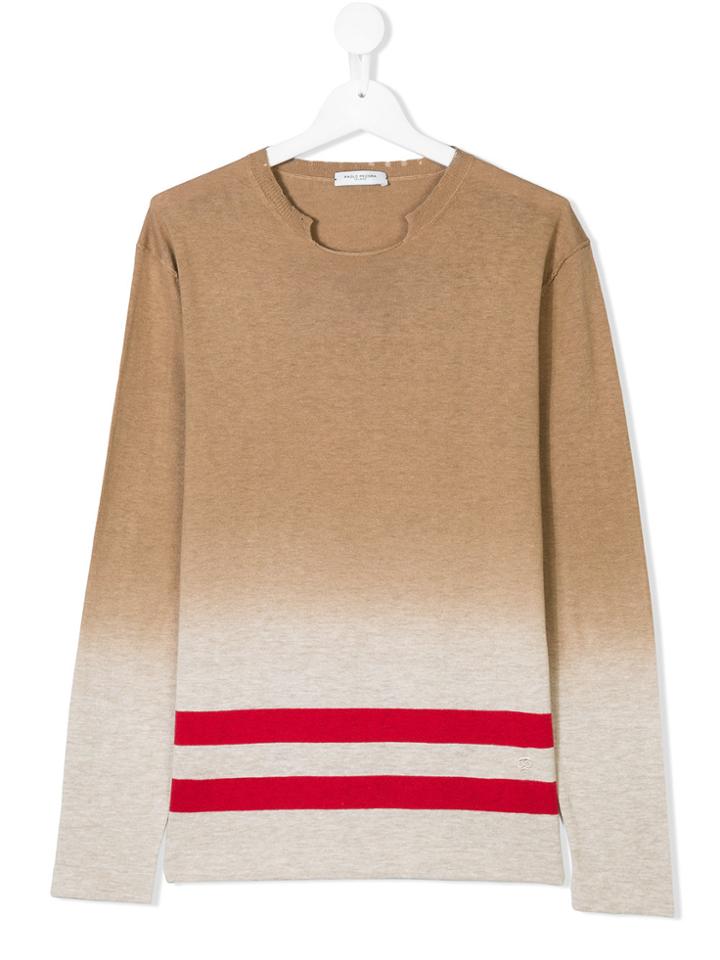 Paolo Pecora Kids Striped Degradé Pullover - Nude & Neutrals